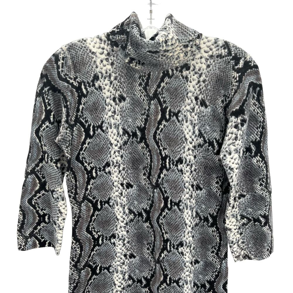 Pure Amici cashmere turtleneck snake print women’s sweater dress - Picture 3 of 5
